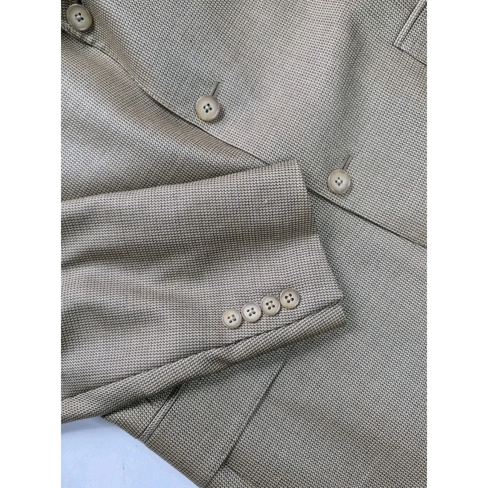 Hart Schaffner Marx Mens Wool Sports Coat 40L Gold Made in USA 3 Button Jacket